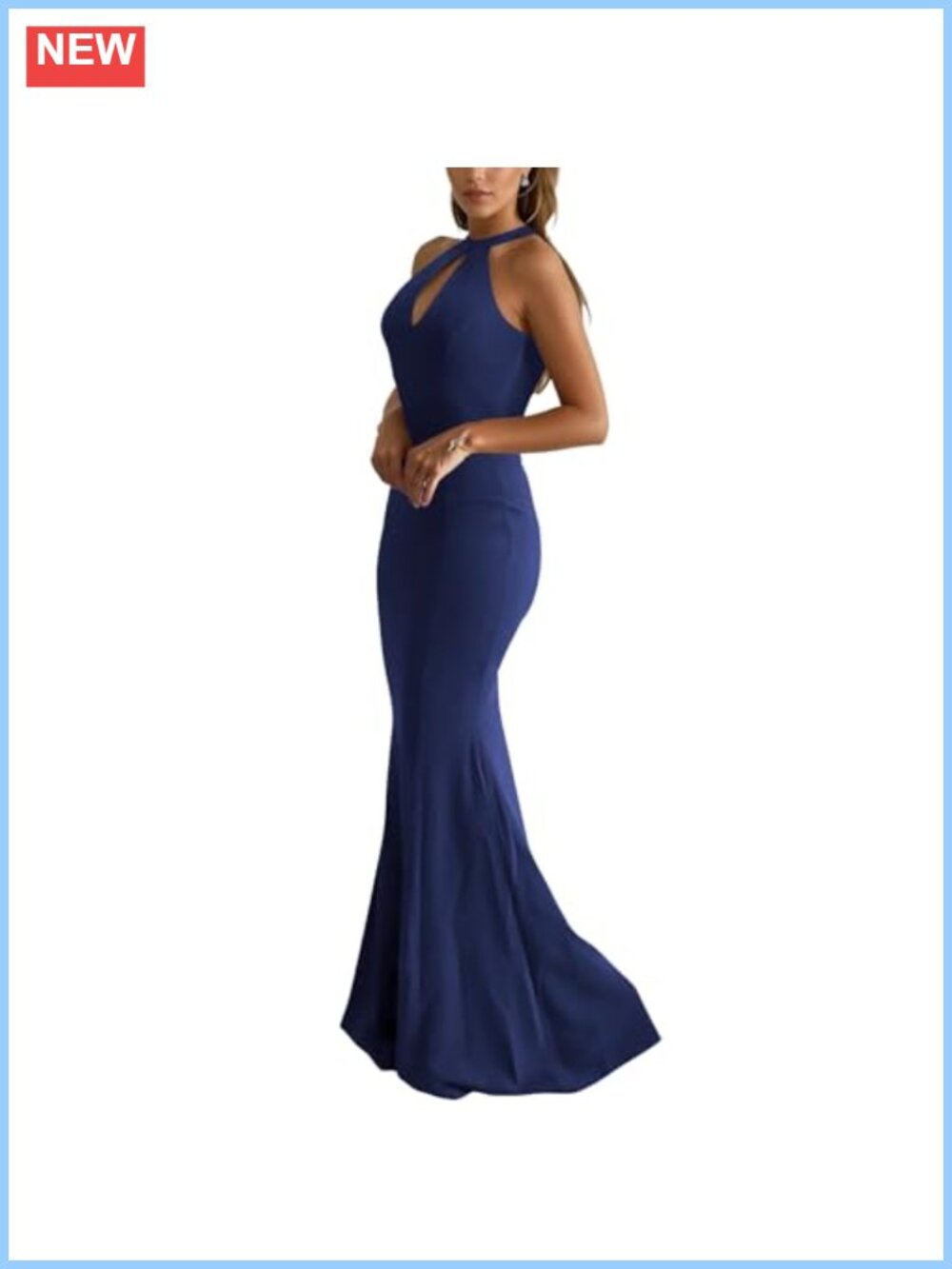 Halter Neck Sleeveless Mermaid Maxi Dress Backless Formal Bridesmaid